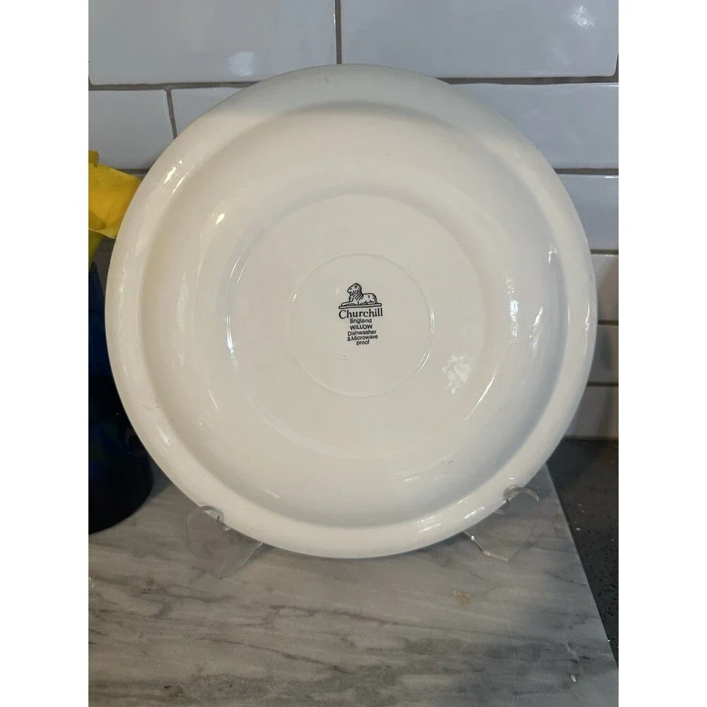 Churchill Blue Willow Round Chop Plate Serving Platter 12 Inch Made in England